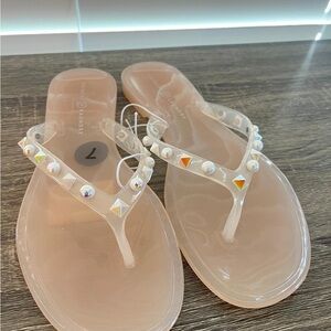 Women's Embellished Clear Sandals